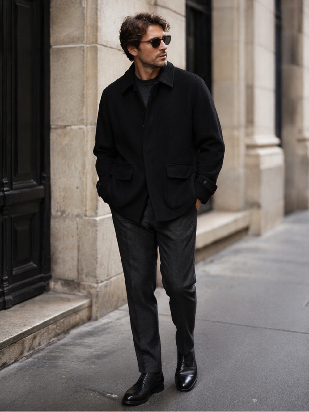 POLO Ralph Lauren Men's Black Wool Blend Coat M